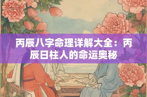 丙辰八字命理详解大全:丙辰日柱人的命运奥秘 丙辰八字命理详解大全:丙辰日柱人的命运奥秘