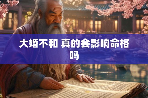 大婚不和 真的会影响命格吗