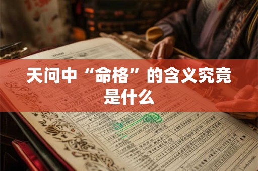 天问中“命格”的含义究竟是什么