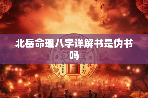 北岳命理八字详解书是伪书吗