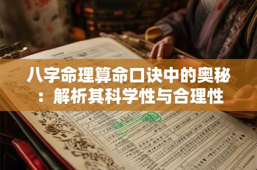 八字命理算命口诀中的奥秘：解析其科学性与合理性
