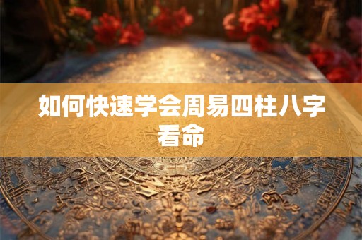 如何快速学会周易四柱八字看命