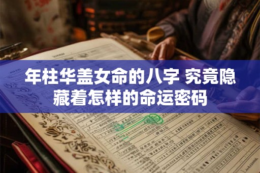年柱华盖女命的八字 究竟隐藏着怎样的命运密码