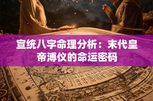 宣统八字命理分析：末代皇帝溥仪的命运密码