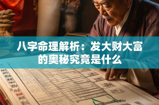 八字命理解析：发大财大富的奥秘究竟是什么