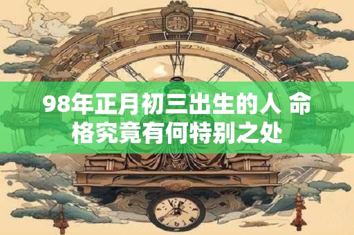 98年正月初三出生的人 命格究竟有何特别之处 98年正月初三出生的人 命格究竟有何特别之处