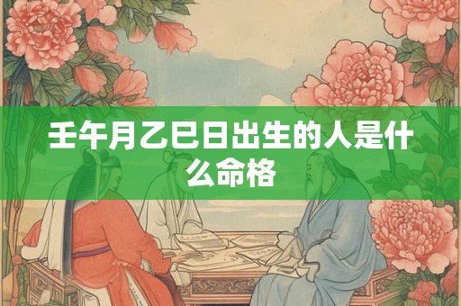 壬午月乙巳日出生的人是什么命格