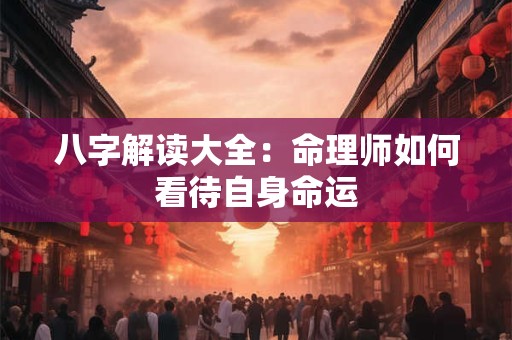 八字解读大全：命理师如何看待自身命运