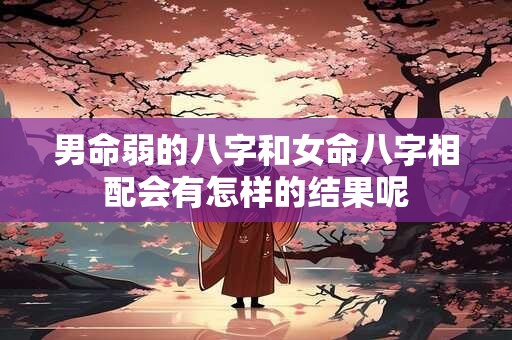 男命弱的八字和女命八字相配会有怎样的结果呢