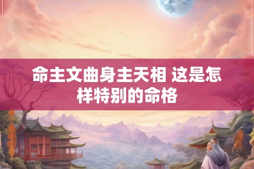 命主文曲身主天相 这是怎样特别的命格