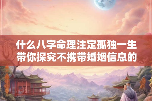 什么八字命理注定孤独一生带你探究不携带婚姻信息的八字奥秘