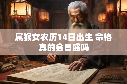 属猴女农历14日出生 命格真的会昌盛吗