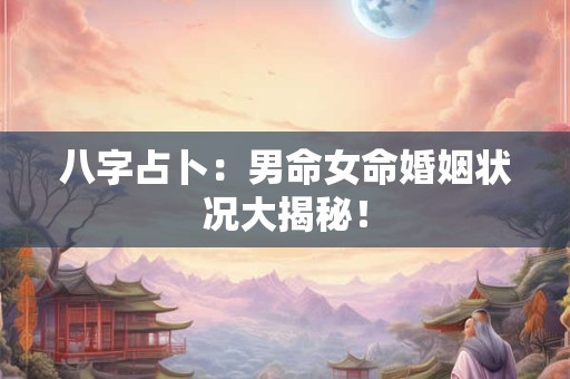 八字占卜：男命女命婚姻状况大揭秘！