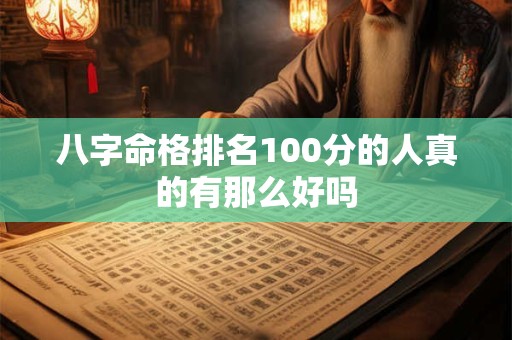 八字命格排名100分的人真的有那么好吗