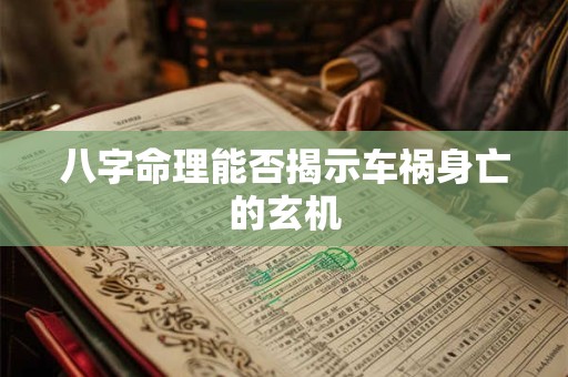 八字命理能否揭示车祸身亡的玄机