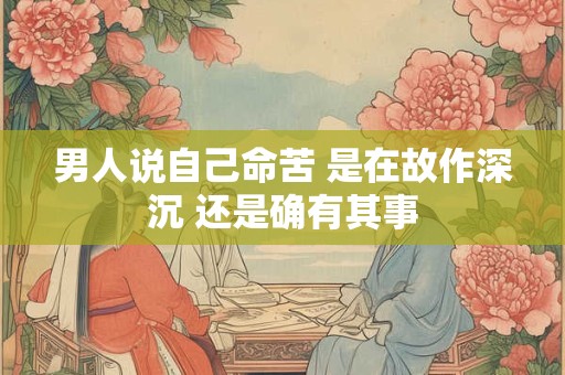 男人说自己命苦 是在故作深沉 还是确有其事