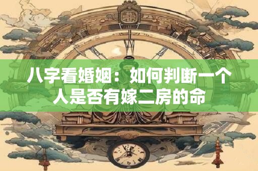 八字看婚姻：如何判断一个人是否有嫁二房的命