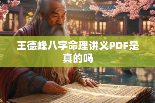 王德峰八字命理讲义PDF是真的吗