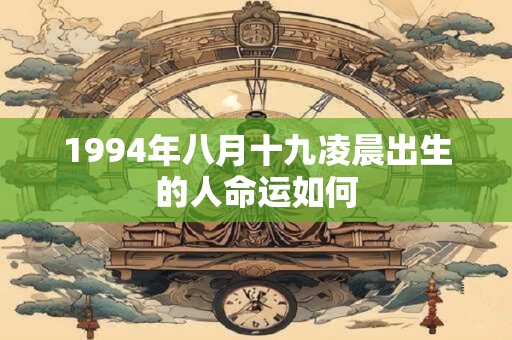 1994年八月十九凌晨出生的人命运如何