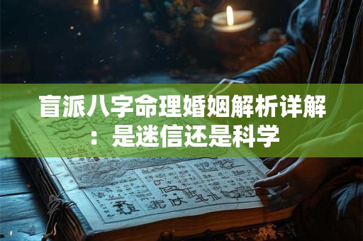 盲派八字命理婚姻解析详解：是迷信还是科学