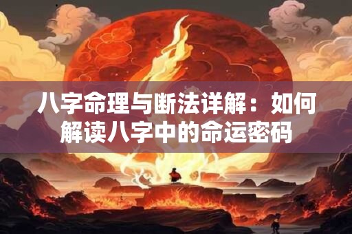 八字命理与断法详解:如何解读八字中的命运密码 八字命理与断法详解:如何解读八字中的命运密码