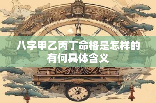 八字甲乙丙丁命格是怎样的有何具体含义