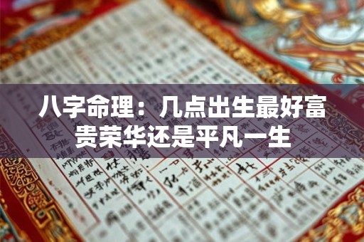 八字命理：几点出生最好富贵荣华还是平凡一生