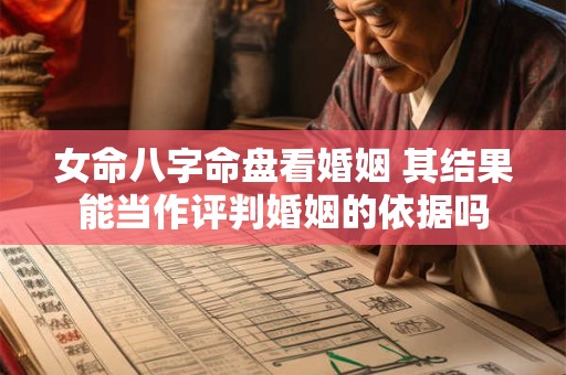 女命八字命盘看婚姻 其结果能当作评判婚姻的依据吗