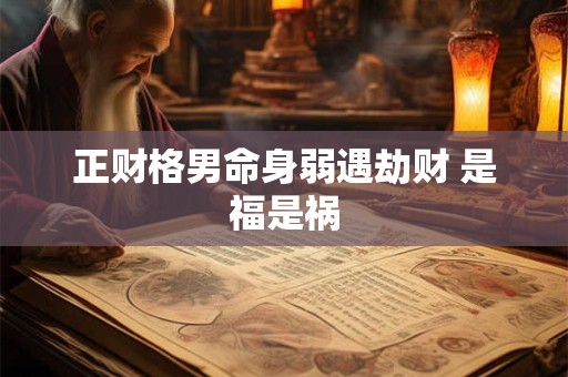 正财格男命身弱遇劫财 是福是祸
