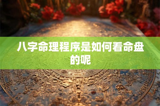 八字命理程序是如何看命盘的呢 八字命理程序是如何看命盘的呢