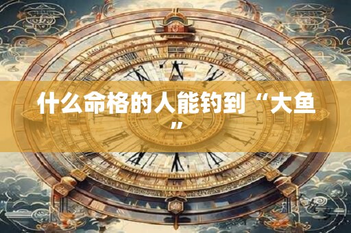 什么命格的人能钓到“大鱼” 什么命格的人能钓到“大鱼”