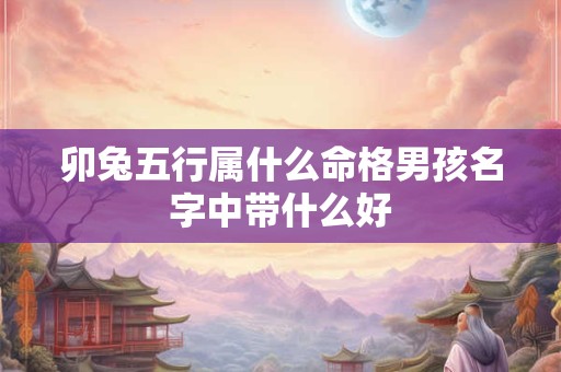 卯兔五行属什么命格男孩名字中带什么好