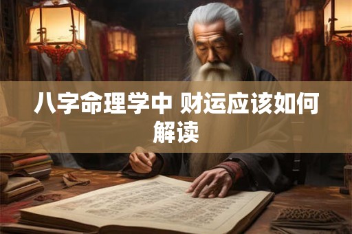 八字命理学中 财运应该如何解读