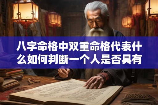 八字命格中双重命格代表什么如何判断一个人是否具有双重命格