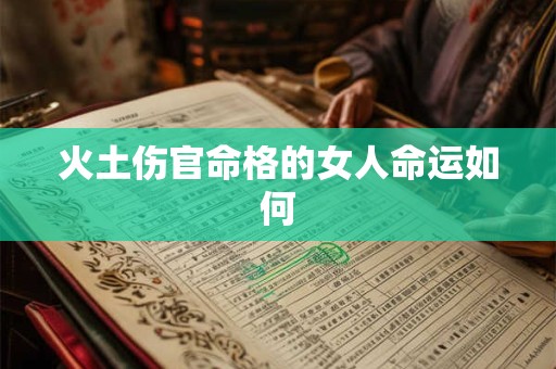 火土伤官命格的女人命运如何