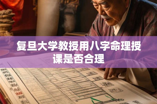 复旦大学教授用八字命理授课是否合理