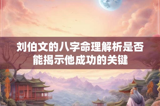 刘伯文的八字命理解析是否能揭示他成功的关键