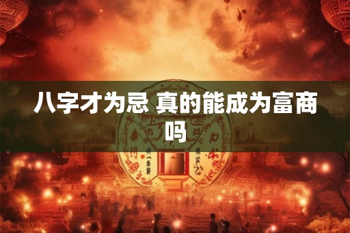 八字才为忌 真的能成为富商吗