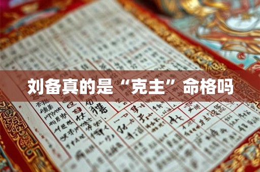 刘备真的是“克主”命格吗