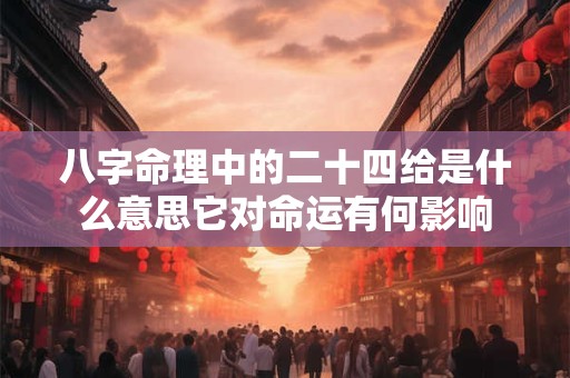 八字命理中的二十四给是什么意思它对命运有何影响