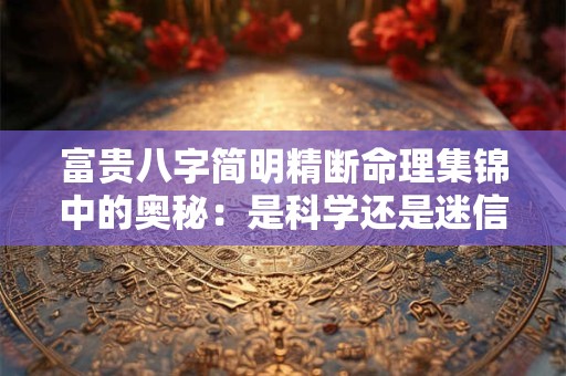 富贵八字简明精断命理集锦中的奥秘：是科学还是迷信