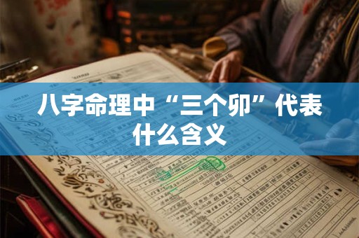 八字命理中“三个卯”代表什么含义