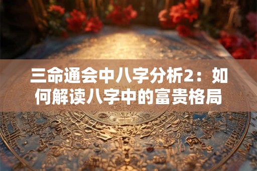 三命通会中八字分析2：如何解读八字中的富贵格局