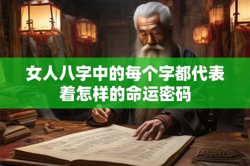 女人八字中的每个字都代表着怎样的命运密码