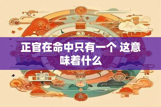 正官在命中只有一个 这意味着什么 正官在命中只有一个 这意味着什么