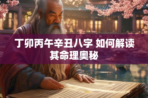 丁卯丙午辛丑八字 如何解读其命理奥秘