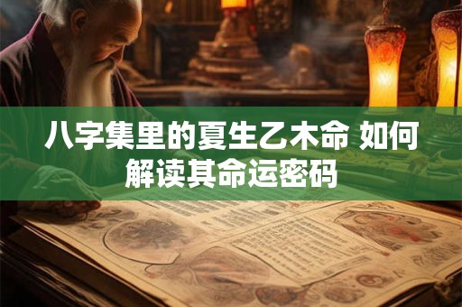 八字集里的夏生乙木命 如何解读其命运密码