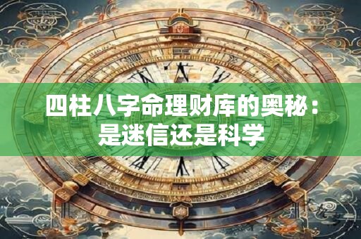 四柱八字命理财库的奥秘：是迷信还是科学