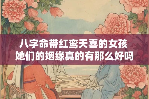 八字命带红鸾天喜的女孩 她们的姻缘真的有那么好吗