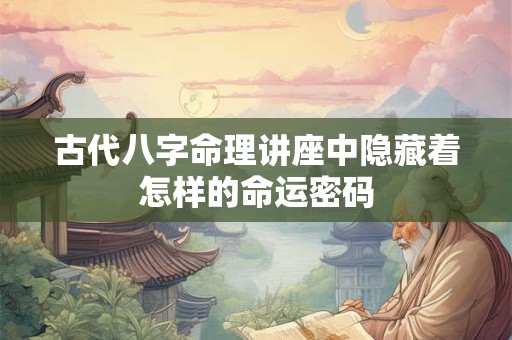 古代八字命理讲座中隐藏着怎样的命运密码